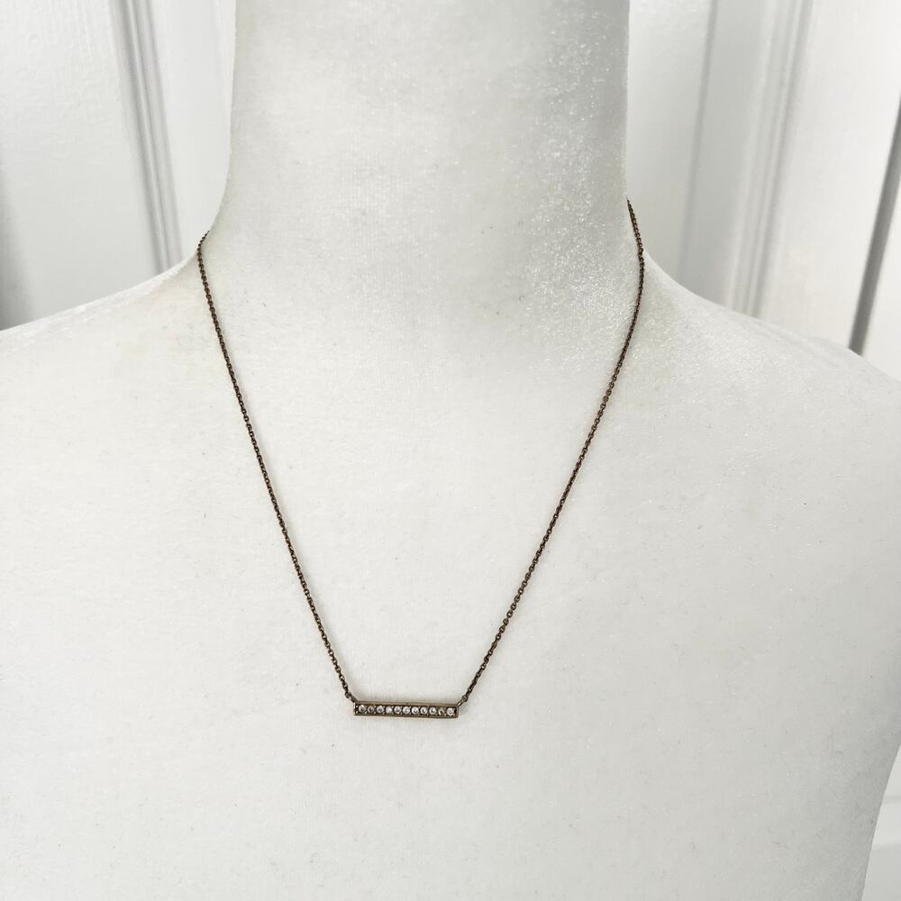 Kendra Scott Balance Bar Sparkle Necklace on a Gold Tone Chain